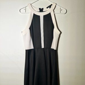 Black and White Halter Dress